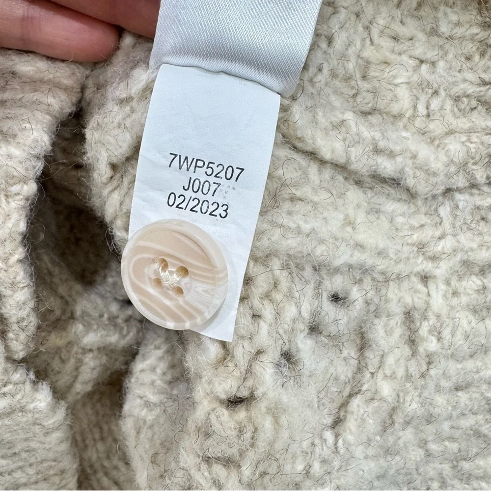 Lucky Brand Cozy Cable Knit Button Front Cardigan Cream size Medium cottage core - Picture 5 of 8